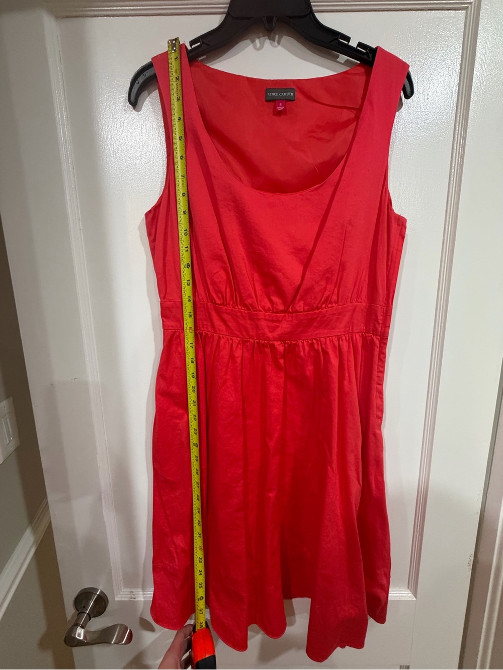 Vince Camuto Red Sleeveless Scoop-Neck Mini Dress - Picture 6 of 8